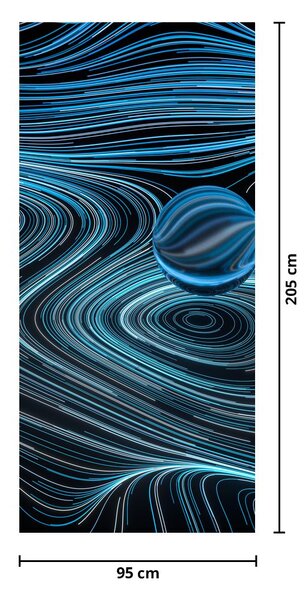 Fototapeta na drzwi - Niebieska abstrakcja (95x205cm)