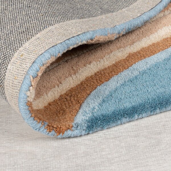 Niebieski wełniany dywan tkany ręcznie 160x230 cm Abstract Flow – Flair Rugs