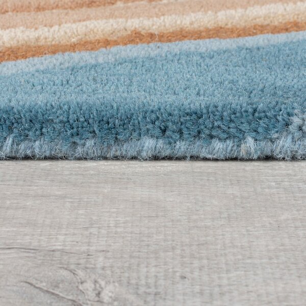Niebieski wełniany dywan tkany ręcznie 160x230 cm Abstract Flow – Flair Rugs