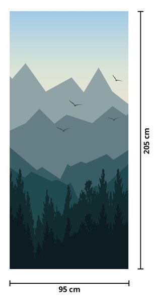 Fototapeta na drzwi - Góry w ujęciu graficznym (95x205cm)
