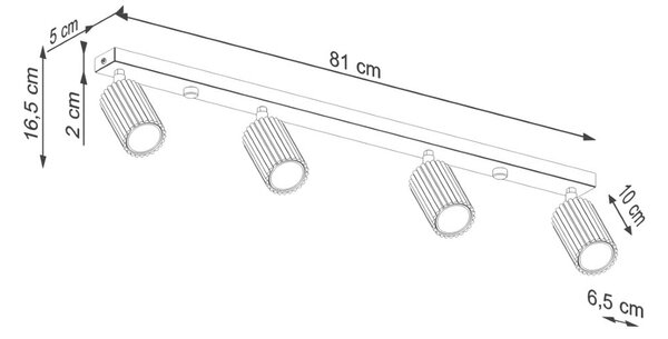 Ceglasta lampa punktowa 6,5x81 cm Gleam – Sollux