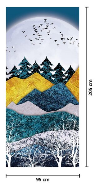 Fototapeta na drzwi - Polarny krajobraz (95x205cm)