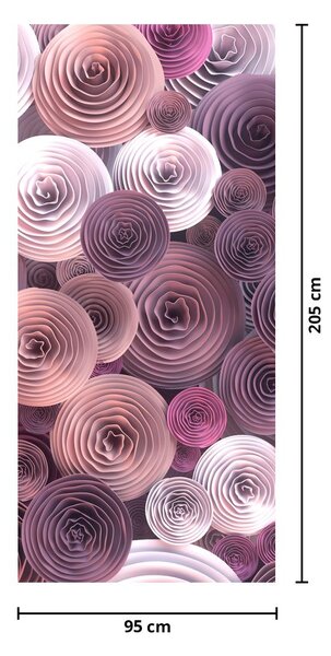 Fototapeta na drzwi - Abstrakcyjny motyw różanych kwiatów (95x205cm)