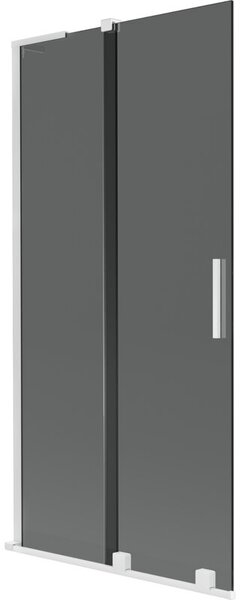 Mexen Velar L parawan nawannowy 2-skrzydłowy rozsuwany 95 x 150 cm, grafit, biały - 896-095-003-41-20