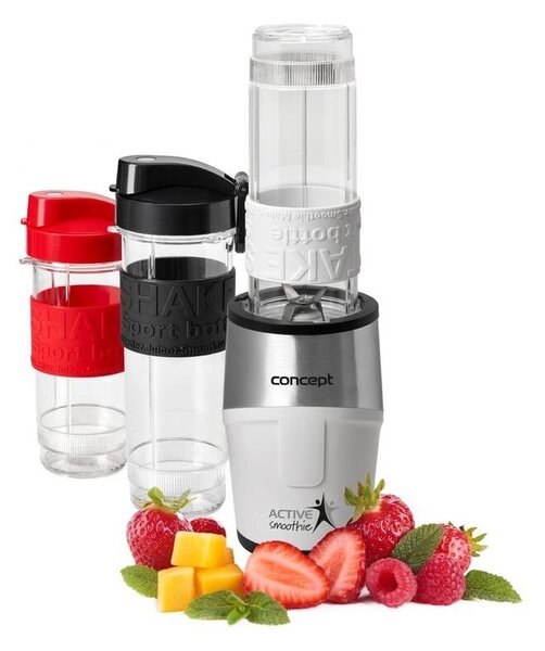 Blender personalny CONCEPT SM-3380 Smoothie Maker Biały (Sportowy) + 3 bidony w komplecie