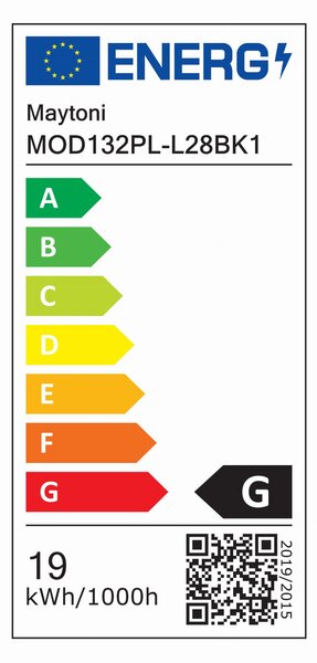 CASCADE lampa wisząca LED 19W długie czarne lejki