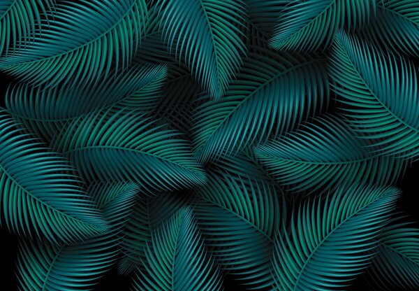 Fototapeta - Liście, grafika (196x136 cm)