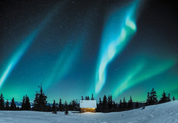 Fototapeta - Aurora Borealis (196x136 cm)