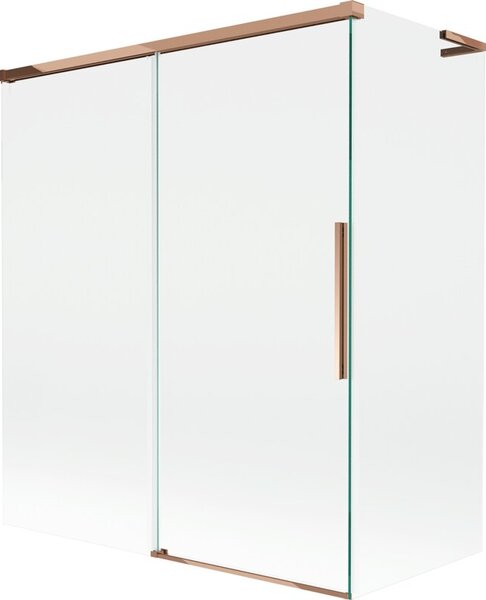 Mexen Rox L parawan nawannowy 2-skrzydłowy rozsuwany 140 + 70 x 150 cm, transparent, różowe złoto - 8C9L-140-070-60-00