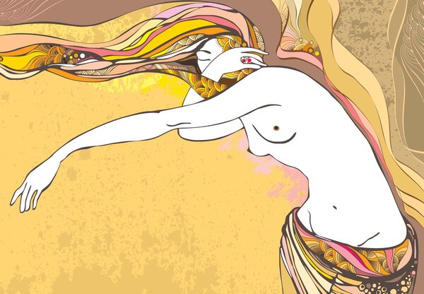 Fototapeta - Orientalna dama (196x136 cm)