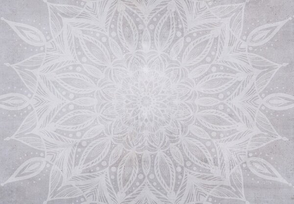 Fototapeta - Mandala na betonowej ścianie (196x136 cm)