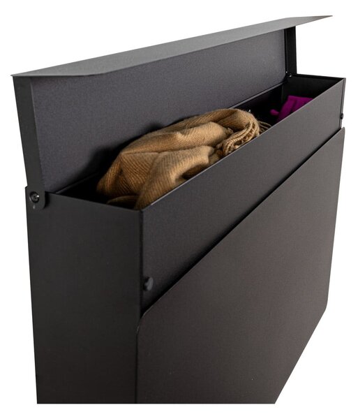 Czarna metalowa uchylna/wisząca szafka na buty 78x48x13 cm Luigi – Spinder Design