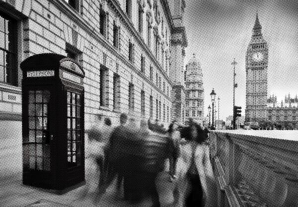 Fototapeta - Półtonowe miasto (196x136 cm)