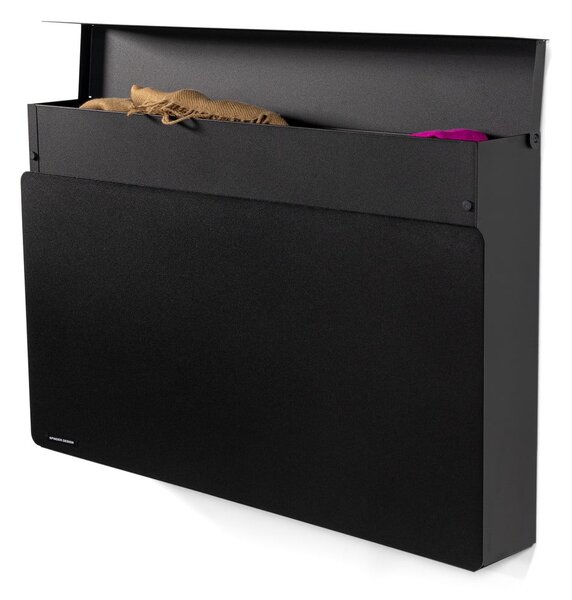 Czarna metalowa uchylna/wisząca szafka na buty 78x48x13 cm Luigi – Spinder Design