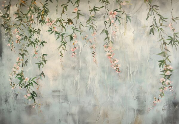 Fototapeta - Ściana z kwiatami (196x136 cm)