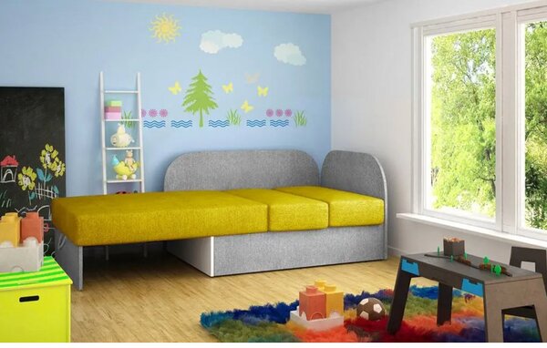Mała rozkładana sofa ROSA, szarobrązowa/czarna