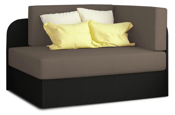 Mała rozkładana sofa ROSA, szarobrązowa/czarna