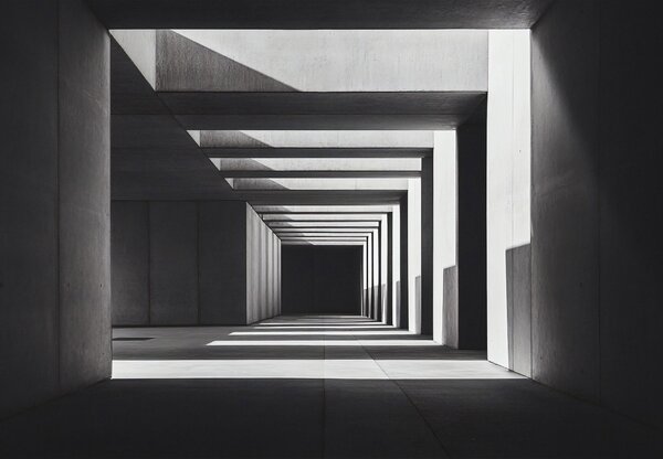 Fototapeta - Kwadratowy tunel (196x136 cm)
