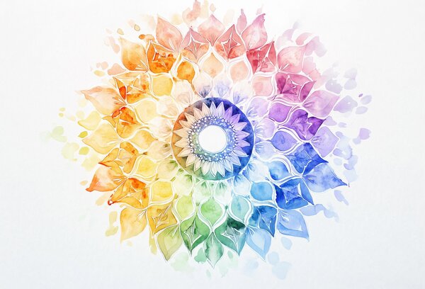 Fototapeta - Tęczowa mandala (196x136 cm)