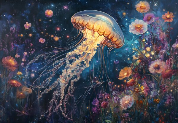 Fototapeta - Magiczna meduza (196x136 cm)