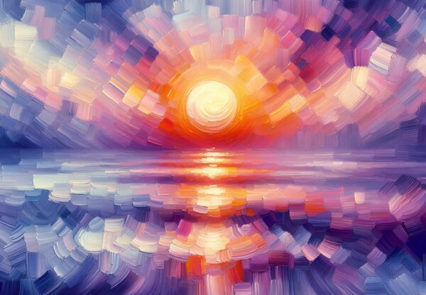 Fototapeta - Kolorowy artystyczny zachód słońca (196x136 cm)
