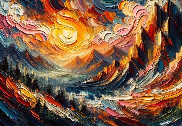 Fototapeta - Góry zalane słońcem (196x136 cm)