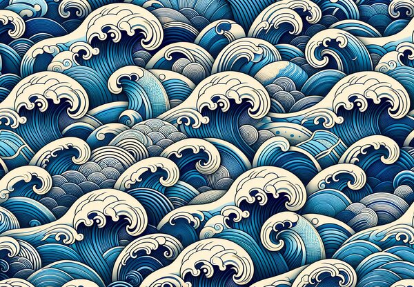 Fototapeta - Niebieskie fale (196x136 cm)