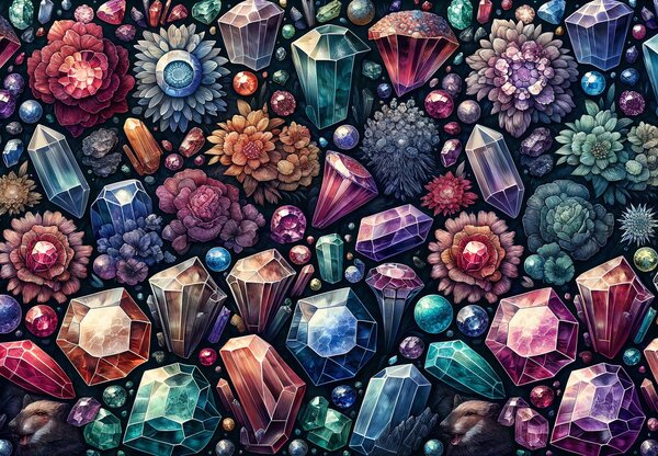 Fototapeta - Kwiatowe diamenty (196x136 cm)