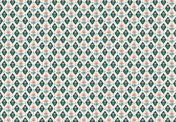 Fototapeta - Wzór z kwiatami II. (196x136 cm)