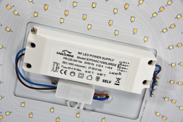 CRYSTALLIZE plafon LED 45W CCT klosz akryl biały zmiana barwy pilotem lub włącznikiem