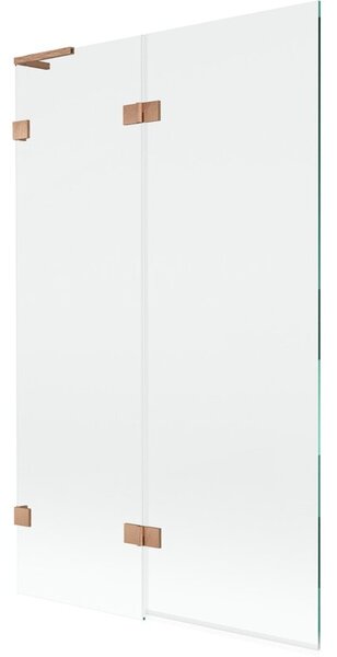 Mexen Lunar L parawan nawannowy 2-skrzydłowy lewy 110 x 150 cm, transparent, miedź szczotkowana - 897L-110-100-65-00-L