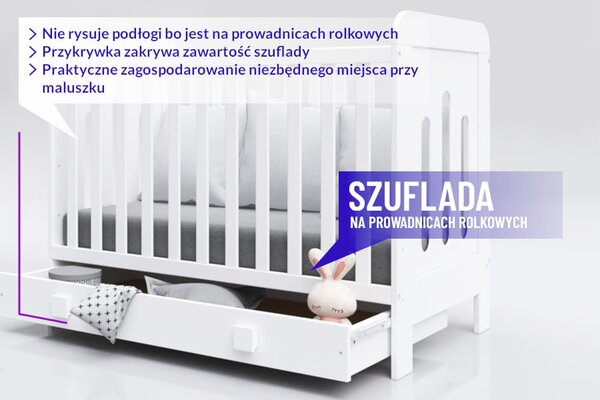 Białe Łóżeczko-Tapczanik MISZA