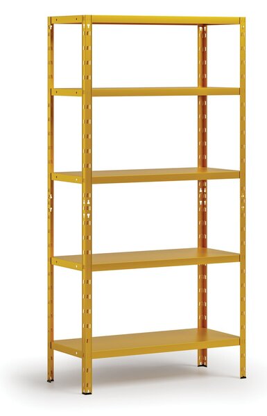 Regał półkowy 1+1 GRATIS, 1800x900x400 mmmm, 5 półek, nośność półki 70 kg, żółty