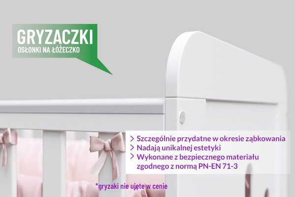 Białe Łóżeczko-Tapczanik MISZA z szufladą