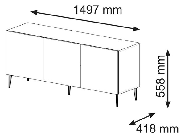 Biała szafka rtv z lamelami 150 cm L9-N18