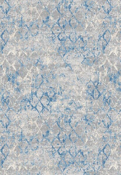 Niebiesko-szary dywan w nowoczesną kratkę - Izos 3X