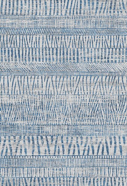 Wzorzysty niebieski dywan w stylu nowoczesnym - Izos 8X