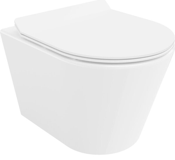 Mexen Rico miska wc Rimless z deską wolnoopadającą slim, duroplast, biała połysk - 30720100