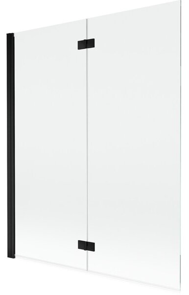 Mexen Mist parawan nawannowy 2-skrzydłowy lewy 140 x 150 cm, transparent, czarny - 8A9-140-002-70-00-L