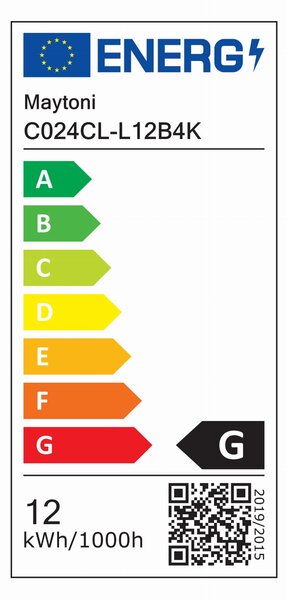 ONDA LED 12W 4000K tuba łamana czarna regulowana