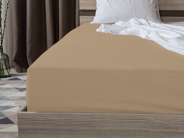 2x Prześcieradło jersey EXCLUSIVE 90x200 cm beżowe
