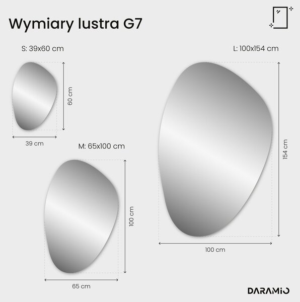 Lustro łazienkowe LED w kształcie kamienia G7