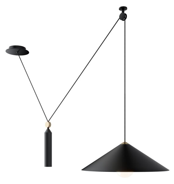 PESO lampa wisząca czarna loft z przeciwwagą 1xE27