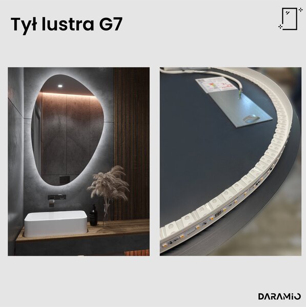 Lustro łazienkowe LED w kształcie kamienia G7