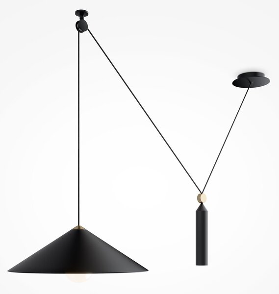 PESO lampa wisząca czarna loft z przeciwwagą 1xE27