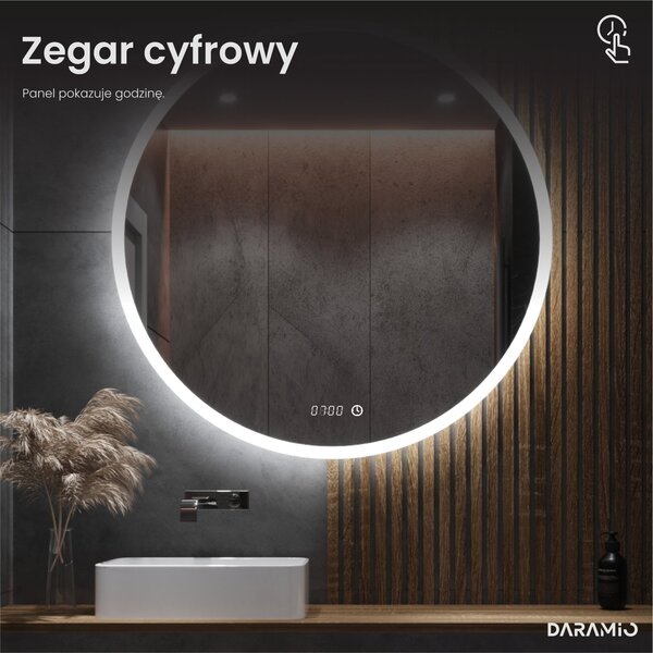 Okrągłe lustro łazienkowe z oświetleniem LED E1