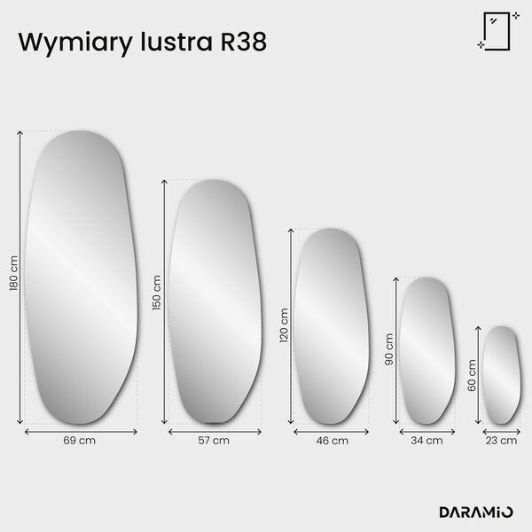 Lustro o antycznym wyglądzie z patyną Pure R38