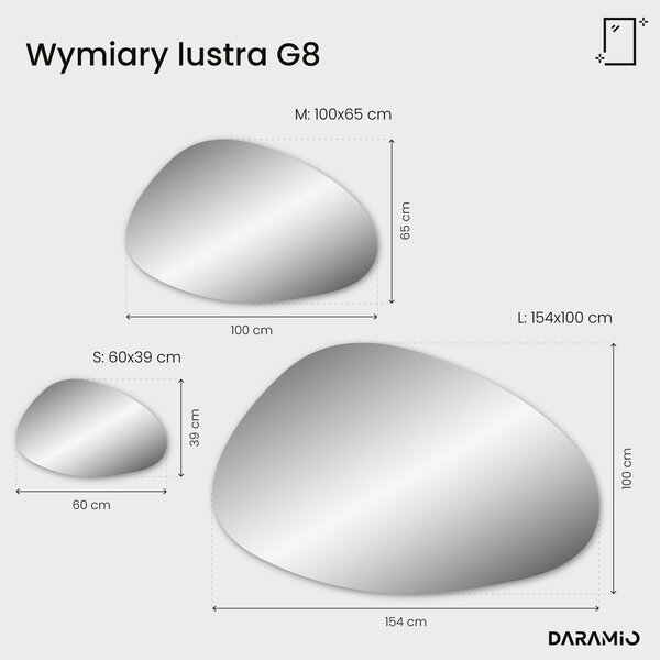Nietypowe lustro łazienkowe z oświetleniem LED G8