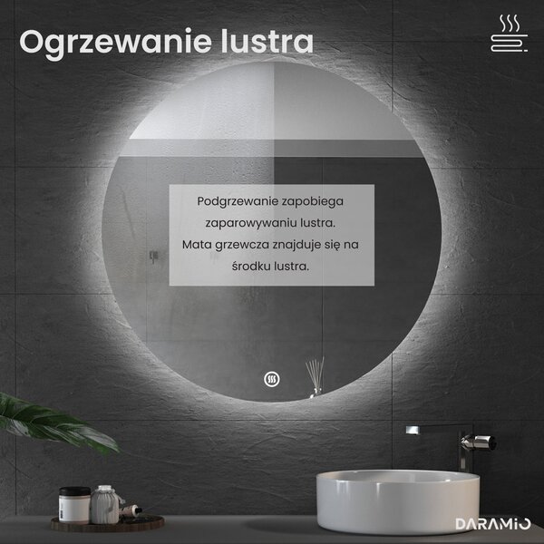 Okrągłe lustro łazienkowe z oświetleniem LED E3