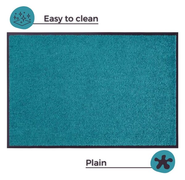 Turkusowa wycieraczka Hanse Home Wash & Clean, 39x58 cm